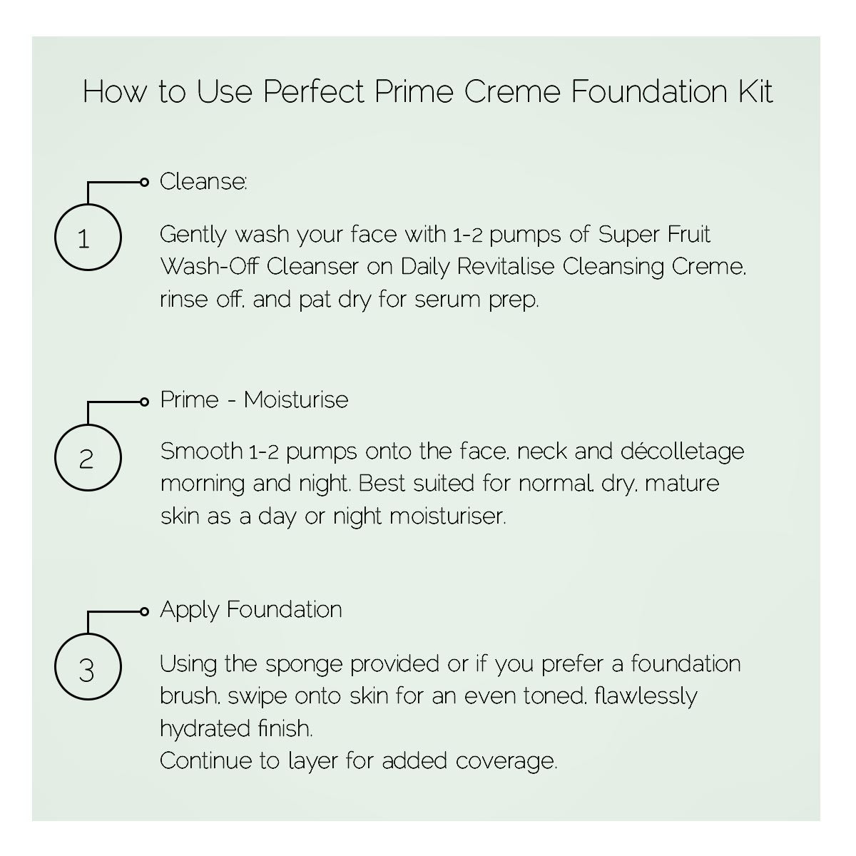 Perfect Prime Creme Foundation Kit for Normal, Dry, Mature Skin